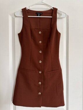 Sincerely Jules Brown Button-Front Mini Dress